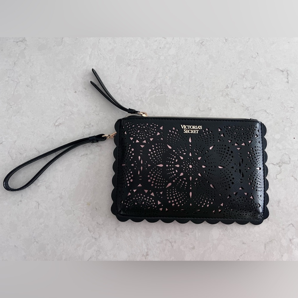 Victoria's Secret Black and Pink wristlet